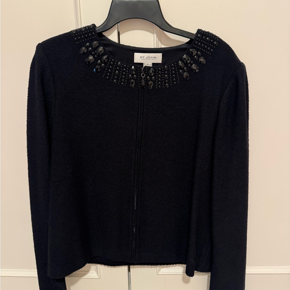 St. John Black Beaded Jacket